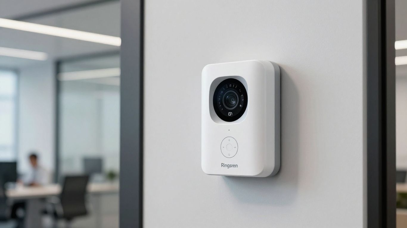 Ring Alarm Pro security system in office lobby