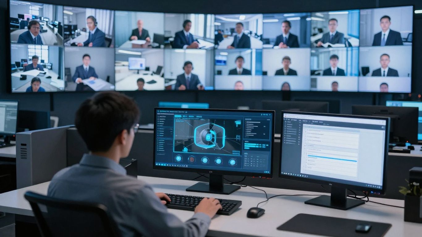 AI-powered security system detecting an event on a video feed.